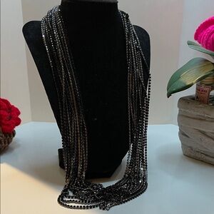 Dark Grey Chain with Black Rhinestones for Jewelry Craft Making